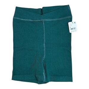 nwt free people movement green crossover biker shorts